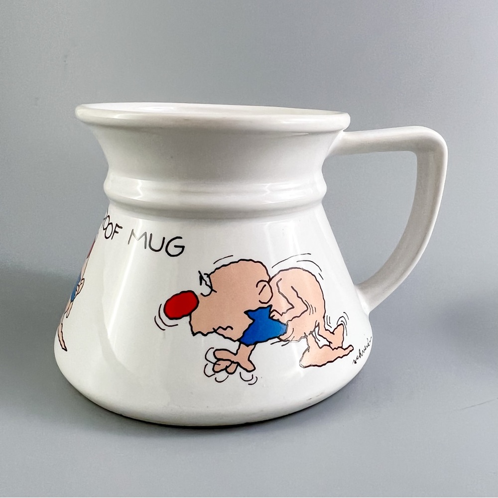 Klutz Proof No Spill Ceramic Coffee Mug Cup 3.5” Russ Berrie Schneider Vintage
